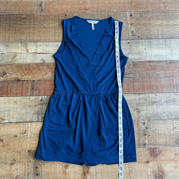BCBG Generation XS Royal Blue Tank Wrap Top Summer Shorts Romper - Comfy Chic - Picture 4 of 9